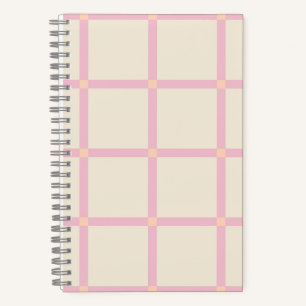 Weiches Beige- und Rosa-Rastermuster Notizblock