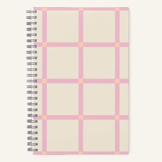Weiches Beige- und Rosa-Rastermuster Notizblock (Vorderseite)