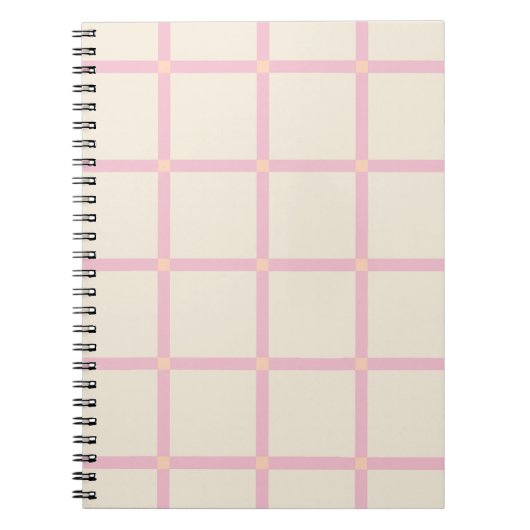Weiches Beige- und Rosa-Rastermuster Notizblock (Vorderseite)