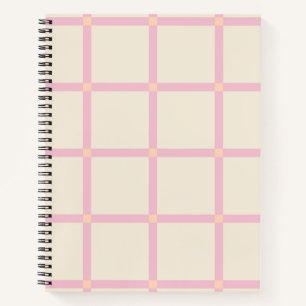 Weiches Beige- und Rosa-Rastermuster Notizblock