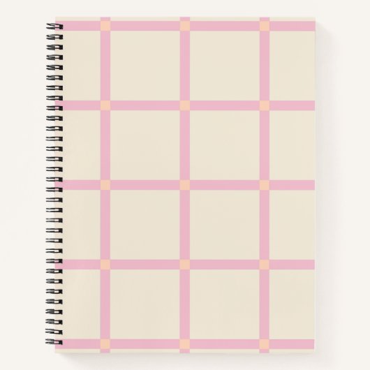 Weiches Beige- und Rosa-Rastermuster Notizblock (Vorderseite)