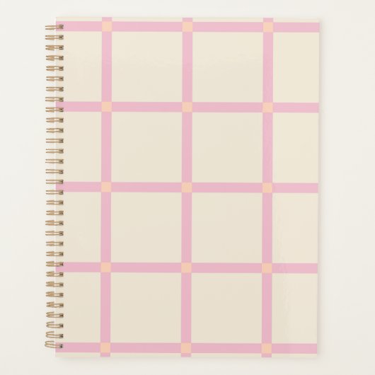 Weiches Beige- und Rosa-Rastermuster Planer (Vorderseite)