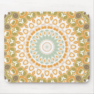 Weiches Bernstein- und Salbei-Mandala-Muster Mousepad