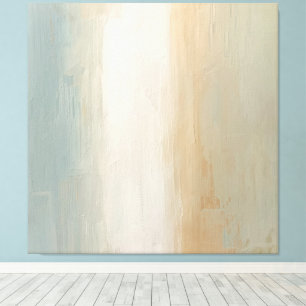 Weiches Blau Beige Olivgrau Rustikaler Abstrakter  Leinwanddruck