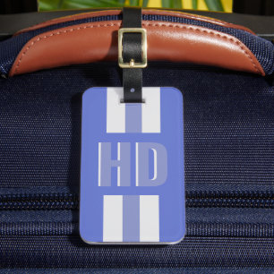 Weiches blau gestreiftes Shadow monogrammiertes Re Gepäckanhänger