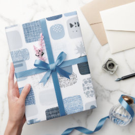 Weiches Blau-Grau Balance Abstrakte Struktur Geschenkpapier