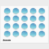 Weiches Blau Himmel Rund Aufkleber (Blatt)