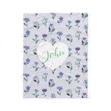 Weiches Blau Lila Rosa Blumenmuster Babydecke