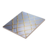 weiches Blau mit goldfarbenem Muster Fliese (Seite)