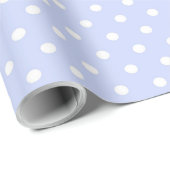 Weiches Blau mit weißen Punkten Geschenkpapier (Rolleneckpunkt)