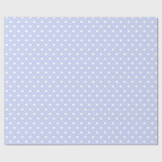 Weiches Blau mit weißen Punkten Geschenkpapier (Flach)