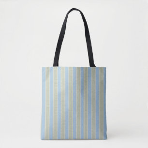 Weiches Blau & Salbeigrün Polka-Punkt-Streifen-Cot Tasche