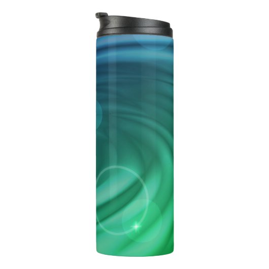 Weiches Blau und grüner Farbstoff Mix Vortex Thermosbecher (Nach rechts gedreht)