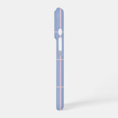 Weiches Blau- und Rosa-Rastermuster iPhone Hülle (Linke Seite)