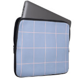Weiches Blau- und Rosa-Rastermuster Laptopschutzhülle (Vorne Rechts)