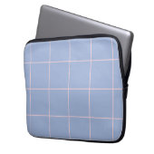 Weiches Blau- und Rosa-Rastermuster Laptopschutzhülle (Vorderseite Links)