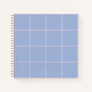 Weiches Blau- und Rosa-Rastermuster Notizblock