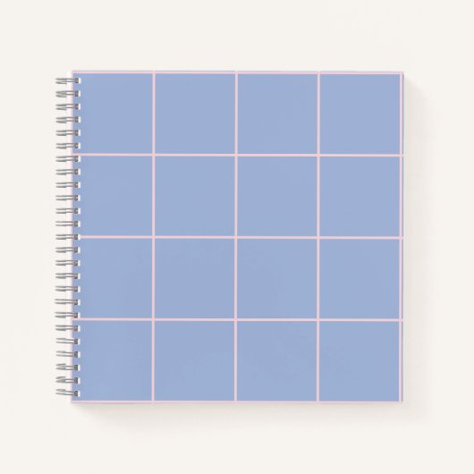 Weiches Blau- und Rosa-Rastermuster Notizblock (Vorderseite)