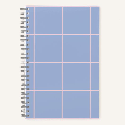 Weiches Blau- und Rosa-Rastermuster Notizblock (Vorderseite)