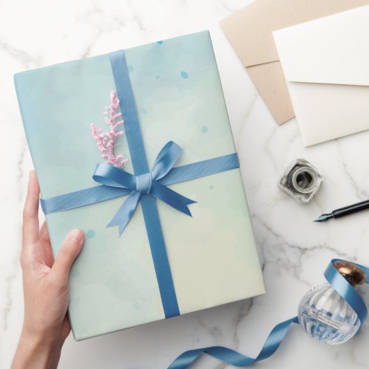 Weiches Blau und Rose Watercolor Wrapping Paper Geschenkpapier (Schenken)