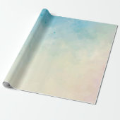 Weiches Blau und Rose Watercolor Wrapping Paper Geschenkpapier (Ungerollt)