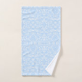 Weiches Blau und Weiß Botanisch Monogrammiert Badhandtuch Set (Handtuch)