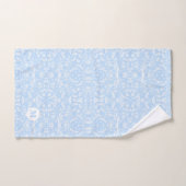 Weiches Blau und Weiß Botanisch Monogrammiert Badhandtuch Set (Handtuch)