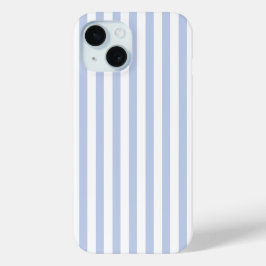 Weiches Blau-Weiß-Vertikalstreifenmuster Kunst Case-Mate iPhone Hülle