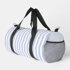 Weiches Blau-Weiß-Vertikalstreifenmuster Kunst Duffle Bag