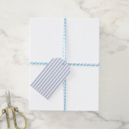 Weiches Blau-Weiß-Vertikalstreifenmuster Kunst Geschenkanhänger