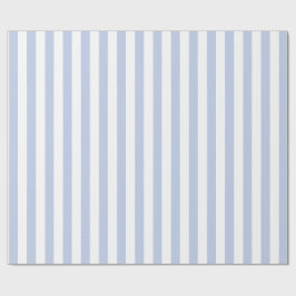 Weiches Blau-Weiß-Vertikalstreifenmuster Kunst Geschenkpapier