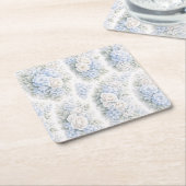 Weiches Blau Weißes Wasserfarben-Blumenmuster Eleg Rechteckiger Pappuntersetzer (angewinkelt)