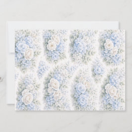 Weiches Blau Weißes Wasserfarben-Blumenmuster Eleg Save The Date