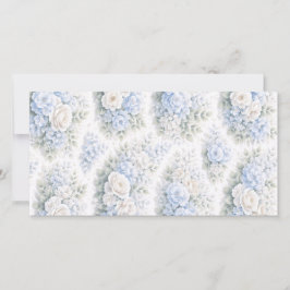Weiches Blau Weißes Wasserfarben-Blumenmuster Eleg Save The Date