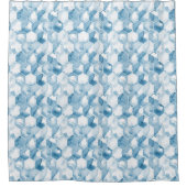 Weiches blaues Aquarell Canotype Muster Duschvorhang (Vorderseite)