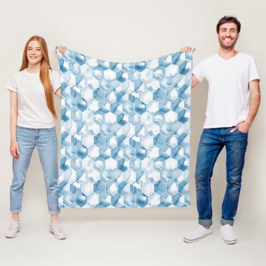 Weiches blaues Aquarell Canotype Muster Fleecedecke (Beispiel)