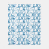 Weiches blaues Aquarell Canotype Muster Fleecedecke (Vorderseite)