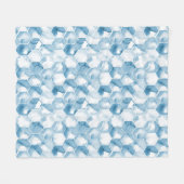 Weiches blaues Aquarell Canotype Muster Fleecedecke (Vorderseite (Horizontal))
