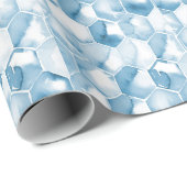 Weiches blaues Aquarell Canotype Muster Geschenkpapier (Rolleneckpunkt)