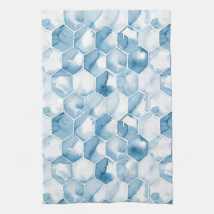 Weiches blaues Aquarell Canotype Muster Geschirrtuch