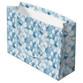 Weiches blaues Aquarell Canotype Muster Große Geschenktüte (Rückseite Schrägansicht)