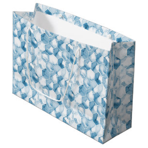 Weiches blaues Aquarell Canotype Muster Große Geschenktüte