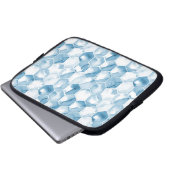 Weiches blaues Aquarell Canotype Muster Laptopschutzhülle (Vorne Knopf)