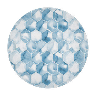 Weiches blaues Aquarell Canotype Muster Schneidebrett