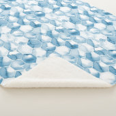 Weiches blaues Aquarell Canotype Muster Sherpadecke (3/4)