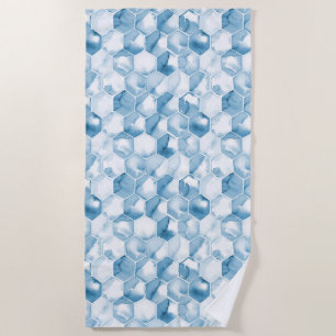 Weiches blaues Aquarell Canotype Muster Strandtuch