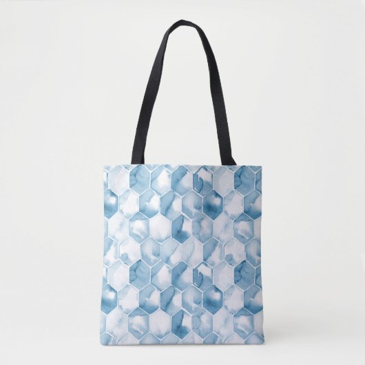 Weiches blaues Aquarell Canotype Muster Tasche (Vorderseite)