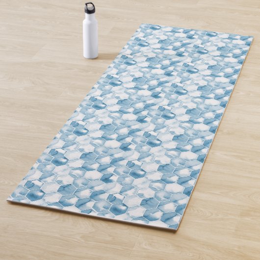 Weiches blaues Aquarell Canotype Muster Yogamatte (Beispiel)