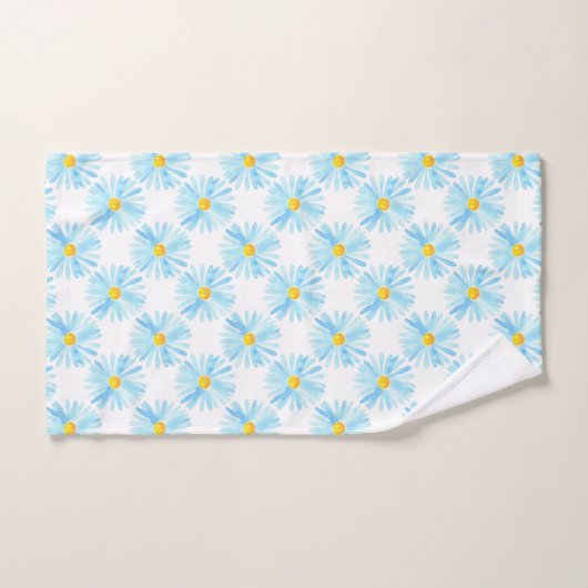 Weiches blaues Aquarellmuster Badhandtuch Set (Handtuch)