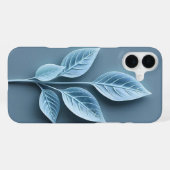 Weiches blaues Blattmuster-iPhone-Case iPhone Hülle (Rückseite (Horizontal))